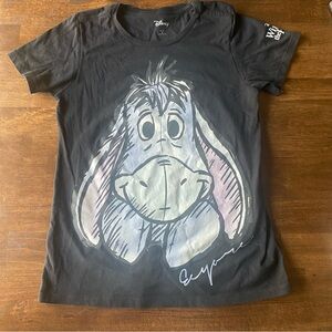 Disney Black Eeyore Womens Médium T-Shirt